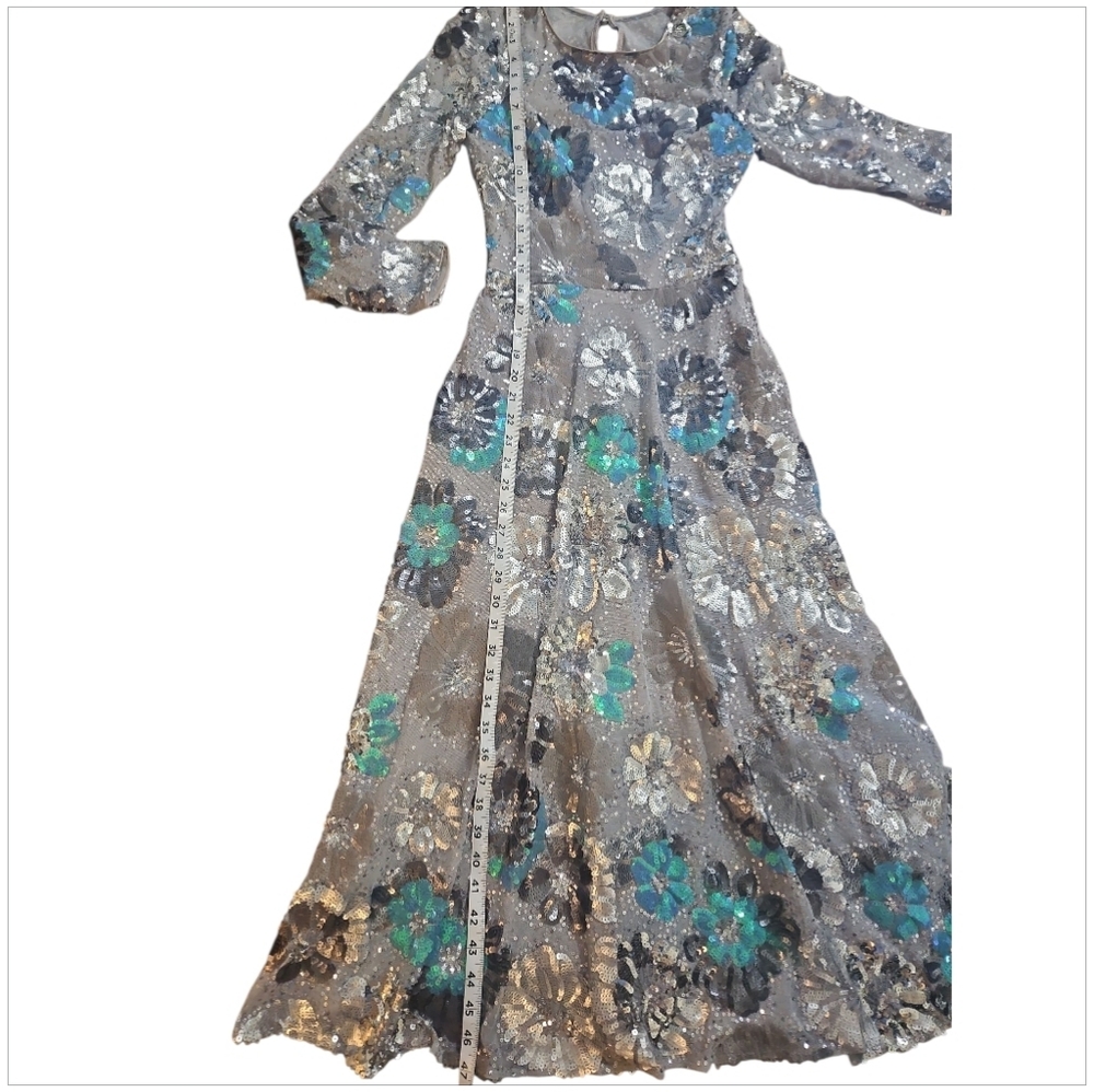 NWOT Dress the Population Sequin Floral Midi Dress 0 - Picture 5 of 10